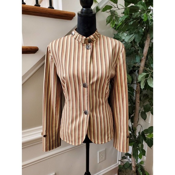 Anne Klein Women Multicolor Polyester Long Sleeve Buttons Front Jacket Blazer 14 - Picture 1 of 12